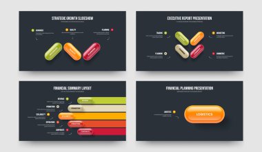 Ürün Tanıtımı 3, 4, 5, 1, Opsiyon Bilgi Sunumu Vektör İllüstrasyon Koleksiyonu. Görsel Tahmin 3415 Adım Diyagram Slayt Gösterisi Şablonu Ayarla.