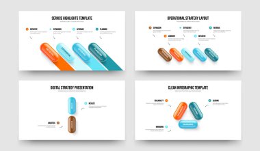 Finansal Rapor Dört Beş İki Üç Seçenek Diyagram Çerçeve Tasarım Vektör İllüstrasyon Koleksiyonu. Girişim Geliştirme 4523 Element Bilgi Sunum Şablonu Ayarlandı.