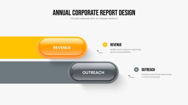Danışmanlık Büyüme 2 Adım Infographic Slayt Gösterisi Tasarımı. Modern Planlama Çerçeve Şablonu Vektör İllüstrasyonu. Profesyonel Gelişim İki Element Diyagramı Kaydırma Düzeni.