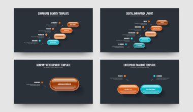 Yatırımcı Performansı Dört Beş Bir İki Seçenek Slayt Tasarım Vektörü İllüstrasyon Seti. Finansal Görselleştirme 4512 Element Bilgi Sunum Düzeni Paketi.