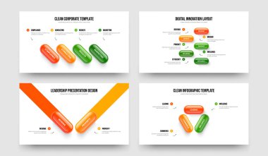 Görsel Gözden Geçirme 4-5-2-3 Element Diyagramı Slayt Gösterisi Şablon Çizimi Finansal Gösterge 4523 Seçenek Bilgi Kaydırma Düzeni Paketi.