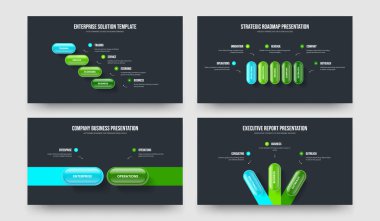 Kurumsal Çözüm 4-5-2-3-Basamaklı Bilgi Sunumu Tasarım Vektör İllüstrasyon Seti. Pazarlama Geliştirme 4523 Element Diyagramı Şablon Paketi.