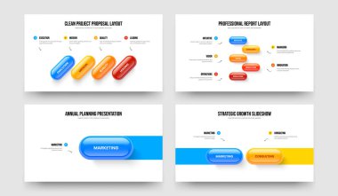 Dijital Profil Dört Beş Bir İki Adım Bilgi Slayt Gösterisi Tasarım Vektörü İllüstrasyon Seti. Girişim Planı 4512 Element Diyagramı Kaydırma Şablonu Koleksiyonu.