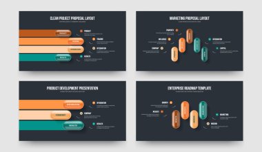 Görsel Performans Dört Beş Adım Diyagram Kaydırak Tasarım Vektörü Çizimi. Pazarlama Gözden Geçirmesi 453 Seçenek Bilgisel Sunum Düzeni Koleksiyonu.