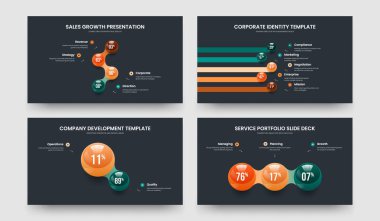 Reklam Çözümü 4523 Element Çizelgesi Sunum Düzeni Paketi. Finansal İcat Dört Beş İki Üç Seçenek Diyagram Slayt Gösterisi Tasarım Vektörü İllüstrasyon Koleksiyonu.
