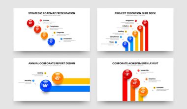 En Düşük Fırlatma 4523 Element Bilgi Sunum Düzeni Paketi. Profesyonel Görselleştirme Dört Beş İki Üç Adım Çerçeve Tasarım Vektörü İllüstrasyonu.