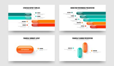 Profesyonel Brifing 4512 Element Bilgi Sunum Şablonu Paketi. Şirket Geliştirme Dört Beş Bir İki Seçenek Çerçeve Düzeni Vektör İllüstrasyon Koleksiyonu.