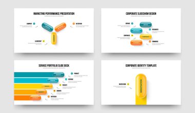 Görsel Çözüm 345Element Diyagramı Sunum Düzeni Ayarlandı. Girişim Önerisi 3-4-5-1 Seçenek Bilgi Kaydırma Şablonu Vektör Resimleme Koleksiyonu.