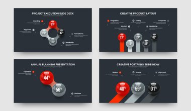 Temiz Analiz Dört Beş İki Üç Basamaklı Diyagram Sunum Düzeni Vektör Çizim Paketi. Yatırımcı İncelemesi 4523 Element Slayt Gösterisi Tasarımı.