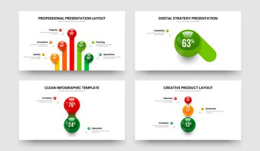 Basit Portföy Beş Bir İki Üç Seçenek Çizelgesi Şablon Vektör Resimleri Paketi. Pazarlama Çözümü 5123 Element Grafik Sunum Tasarımı Koleksiyonu.