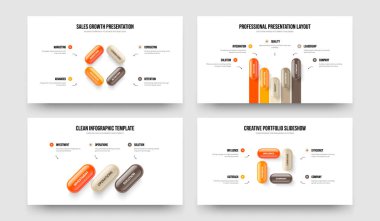 İş Görüşü 4-5-3 Seçenek Diyagramı Sunum Düzeni Vektör İllüstrasyon Paketi. Reklam Tahminleri 453 Adım Slayt Gösterisi Şablonu Koleksiyonu.