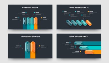 Atılgan 'a Giriş 4-5-2-3 Seçenek Slayt Gösterisi Şablon Resimleri Paketi. Modern Görselleştirme 4523 Adım Diyagram Sunum Tasarımı.