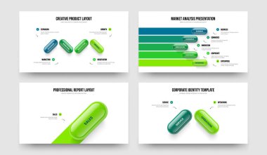 Pazarlama Raporu 4-5-1-2 Element Diyagram Slayt Gösterisi Tasarım Vektörü Resimleri Koleksiyonu. Şirket Hava Durumu 4512 Adım Bilgi Çerçeve Şablonu Paketi.