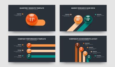 Profesyonel Teklif 1234 Adım Çizelgesi Kaydırak Tasarımı Seti. Kurumsal Giriş 1-2-3-4 Seçenek Bilgi Çerçeve Şablonu Vektör Çizim Paketi.