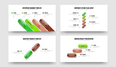 Atılgan 4-5-2-3 Element Bilgi Kaydırma Düzeni Vektör Resimleri Paketi 'ni başlatın. Ürün Raporu 4523 Seçenek Slayt Gösterisi Şablonu Ayarlandı.