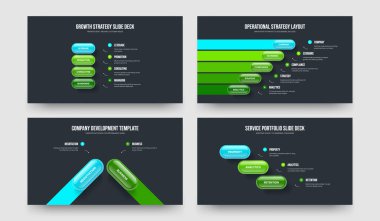 Danışmanlık Sergisi 4-5-2-3 Basamaklı Bilgi Kaydırma Düzeni Vektör Çizim Paketi. Satış Analizi 4523 Seçenek Diyagramı Slayt Gösterisi Tasarımı.