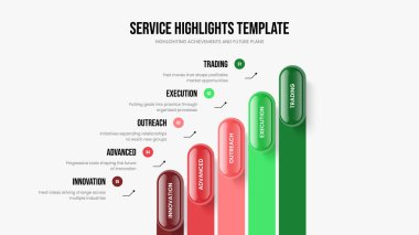 Ürün Kampanyası Beş Adım Diyagram Kaydırma Şablonu. Proje Brifing Sunumu Tasarım Vektörü İllüstrasyonu. Satış Profili 5 Seçenek Bilgisel Çerçeve Düzeni.