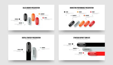 Danışmanlık Buluşu 4523 Element Diyagramı Sunum Şablonu Paketi. Yatırımcı Fırlatma Dört Beş İki Üç Seçenek Slayt Gösterisi Düzen Vektörü İllüstrasyon Ayarları.