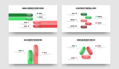 Satış Tanıtımı 4-5-2-3 Basamaklı Infographic Frame Vector Illustration Set. Şirket Planlama 4523 Element Diyagramı Sunum Şablonu Paketi.
