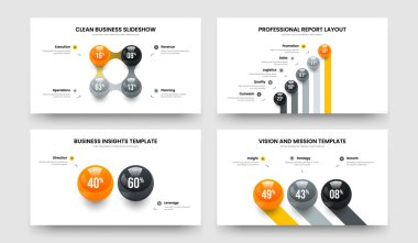 Dijital Portföy 4523 Seçenek Diyagram Slayt Şablonu Ayarlandı. Görsel Planlama Dört Beş İki Üç Adım Grafik Kaydırağı Tasarım Vektör Çizimi Koleksiyonu.