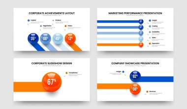 Yatırımcı Şovu 4512 Adım Diyagram Kaydırma Yerleşimi Koleksiyonu. Profesyonel Geliştirme Dört Beş Bir İki Seçenek Grafik Slayt Gösterisi Tasarım Vektörü Çizim Paketi.
