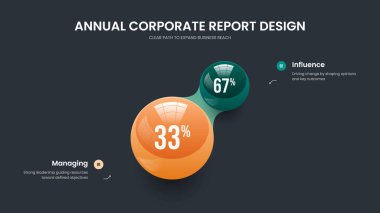Finansal Hava Durumu İki Element Bilgi Slayt Gösterisi Tasarımı. Reklam Planı Slayt Düzeni Vektör İllüstrasyonu. Proje Gösterimi 2 Adım Grafik Şablonu.