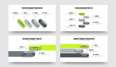 Modern Çözüm 4-5-2-3 Seçenek Bilgi Şablonu Vektör İllüstrasyon Paketi. Şirket Tanıtımı 4523 Adım Diyagram Sunum Düzeni Koleksiyonu.