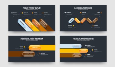 Servis Önerisi 4523 Seçenek Tanıtım Şablonu Paketi. Ürün Gözden Geçirme 4-5-2-3 Element Diyagram Slayt Gösterisi Vektör Çizim Koleksiyonu.