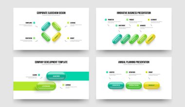 Finansal Strateji 4-5-2-3-Basamaklı Bilgi Şablonu Vektör İllüzyon Kümesi. Dijital Kampanya 4523 Element Diyagramı Slayt Gösterisi Düzeni Paketi.
