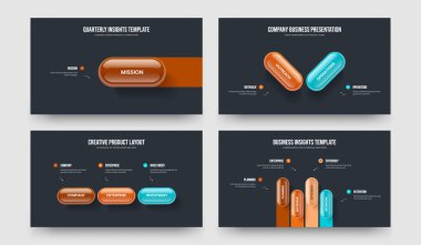 Satış Profili Bir İki Üç Dört Seçenek Diyagram Çerçeve Tasarım Vektör İllüstrasyon Koleksiyonu. Dijital Geliştirme 1234 Adım Bilgi Kaydırma Yerleşimi Ayarları.