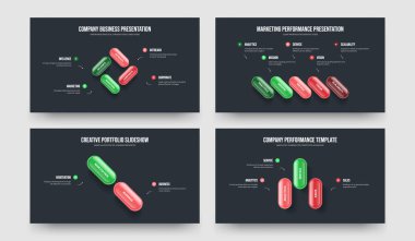 Modern Çözüm Beş İki Üç Seçenek Slayt Gösterisi Şablon Vektör İllüstrasyon Koleksiyonu. Reklam Kampanyası 4523 Adım Diyagramı Sunum Düzeni Paketi.