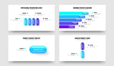 Atılgan 'ın Çözümü Beş Bir İki Adım Bilgi Slayt Gösterisi Vektör Çizim Koleksiyonu. Ürün Planlama 4512 Element Diyagramı Kaydırma Şablonu Ayarları.