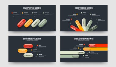 Proje Önerisi 4-5-3 Seçenek Diyagram Kaydırma Şablonu Çizim Paketi. Reklam Gösterisi 453 Adım Slayt Gösterisi Düzeni Koleksiyonu.