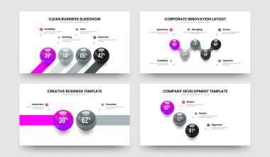 Profesyonel Strateji Dört Beş İki Üç Seçenek Slayt Gösterisi Tasarım Vektörü İllüstrasyon Koleksiyonu. Finansal İnovasyon 4523 Adım Grafik Çerçeve Düzeni Ayarları.