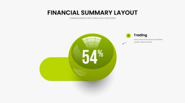 Modern Rapor 1 Seçenek Slayt Gösterisi Şablonu. Tanıtım Bir Element Diyagramı Slayt Düzeni. Satış Planı Çerçeve Tasarım Vektörü İllüstrasyonu.