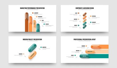 Dijital Genel Görünüm Dört Beş İki Üç Seçenek Slayt Gösterisi Slayt Tasarım Vektörü İllüstrasyon Koleksiyonu. Enterprise Insight 4523 Adım Bilgisel Kaydırma Şablonu Ayarlandı.