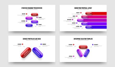 Finansal Görselleştirme 4523 Element Diyagram Şablon Paketi. Şirket Genel Görünümü Dört Beş İki Üç Basamaklı Bilgi Kaydırağı Tasarım Vektörü Çizimi.