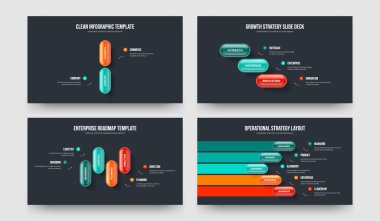 Modern Showcase 2-3-4-5 Element Bilgi Sunumu Vektör Çizim Paketi. Profesyonel İçgörü 2345 Adım Çerçeve Tasarım Koleksiyonu.