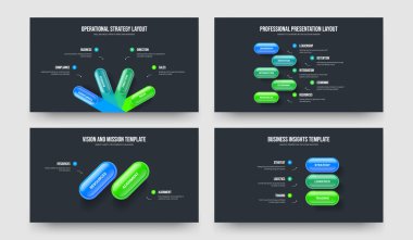 Pazar Analizi 4523 Adım Bilgisel Çerçeve Düzeni Koleksiyonu. Yaratıcı Giriş 4-5-2-3 Seçenek Slayt Tasarım Vektörü Çizim Paketi.
