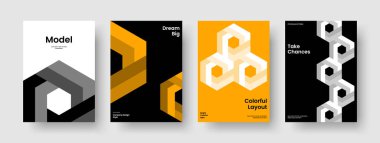 Geometrik Broşür Tasarımı. Modern İş Sunumu Mizanpajı. Yaratıcı Kitap Kapağı Şablonu. Poster. Rapor verin. El ilanı. Pankart. Geçmişi. Günlük. Haber bülteni. Not defteri. Katalog. El ilanı