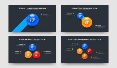 Renkli Portföy 1-2-3-4 Element Kaydırma Planı Vektör Çizim Koleksiyonu. Minimalist Planlama 1234 Seçenek Grafik Şablonu Ayarları.