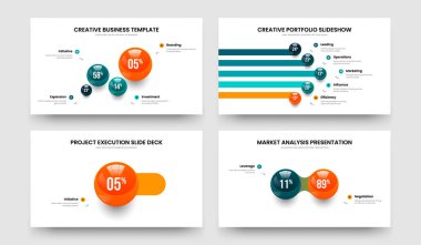 Reklam Analizi 4512 Seçenek Çizelgesi Çerçeve Paketi. Ürün Planlama 4-5-1-2 Element Grafik Kaydırma Şablonu Vektör Çizimi.