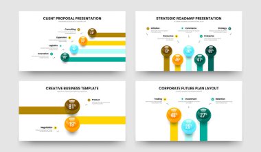Minimalist Genel Görünüm 4523 Element Grafik Sunum Şablonu Ayarlandı. Basit İcat Dört Beş İki Üç Seçenek Diyagramı Çerçeve Düzeni Vektör İllüstrasyon Koleksiyonu.