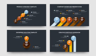 Servis Önerisi 4-5-2-3 Seçenek Bilgi Sunumu Vektör Çizim Paketi. Danışmanlık Planı 4523 Adım Grafik Slayt Gösterisi Tasarım Koleksiyonu.