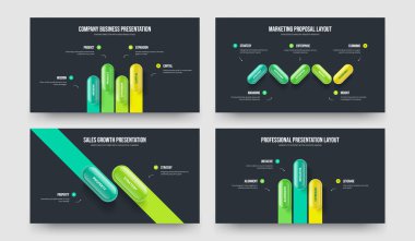Finansal Fırlatma 4523 Opsiyon Bilgi Sunum Düzeni Paketi. Şirket Portföyü Dört Beş İki Üç Adım Diyagram Kaydırma Şablonu Çizim Koleksiyonu.