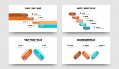 Finansal Kampanya 4523 Seçenek Diyagramı Sunum Şablonu Koleksiyonu. Dijital Çözüm Dört Beş İki Üç Adım Bilgi Çerçeve Düzenleme Vektör Çizim Paketi.