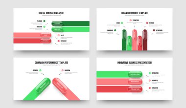 Ürün Teklif 4523 Seçenek Diyagramı Sunum Tasarım Paketi. Profesyonel Gözden Geçirme Dört Beş İki Üç Element Bilgi Çerçeve Şablonu Vektör İllüstrasyon Koleksiyonu.