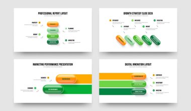 Enterprise Teklif 4523 Element Bilgi Kaydırma Düzeni Paketi. Finansal Büyüme Dört Beş İki Üç Adım Çerçeve Şablon Vektör Resimleme Koleksiyonu.