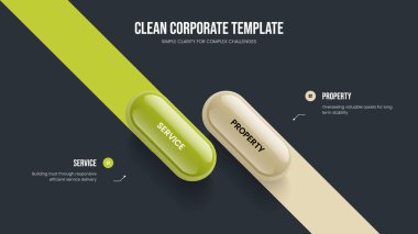 Atılgan Çözüm 2 Seçenek Slayt Gösterisi Tasarımı. Profesyonel İnceleme Çerçeve Şablonu Vektör İllüstrasyonu. Satış Görselleştirme İki Adım Diyagramı Kaydırma Düzeni.