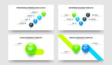 Asgari Büyüme 4512 Seçenek Enfografik Çerçeve Tasarım Paketi. Görsel Plan 4-5-1-2 Element Grafik Kaydırma Şablonu Vektör Çizimi.